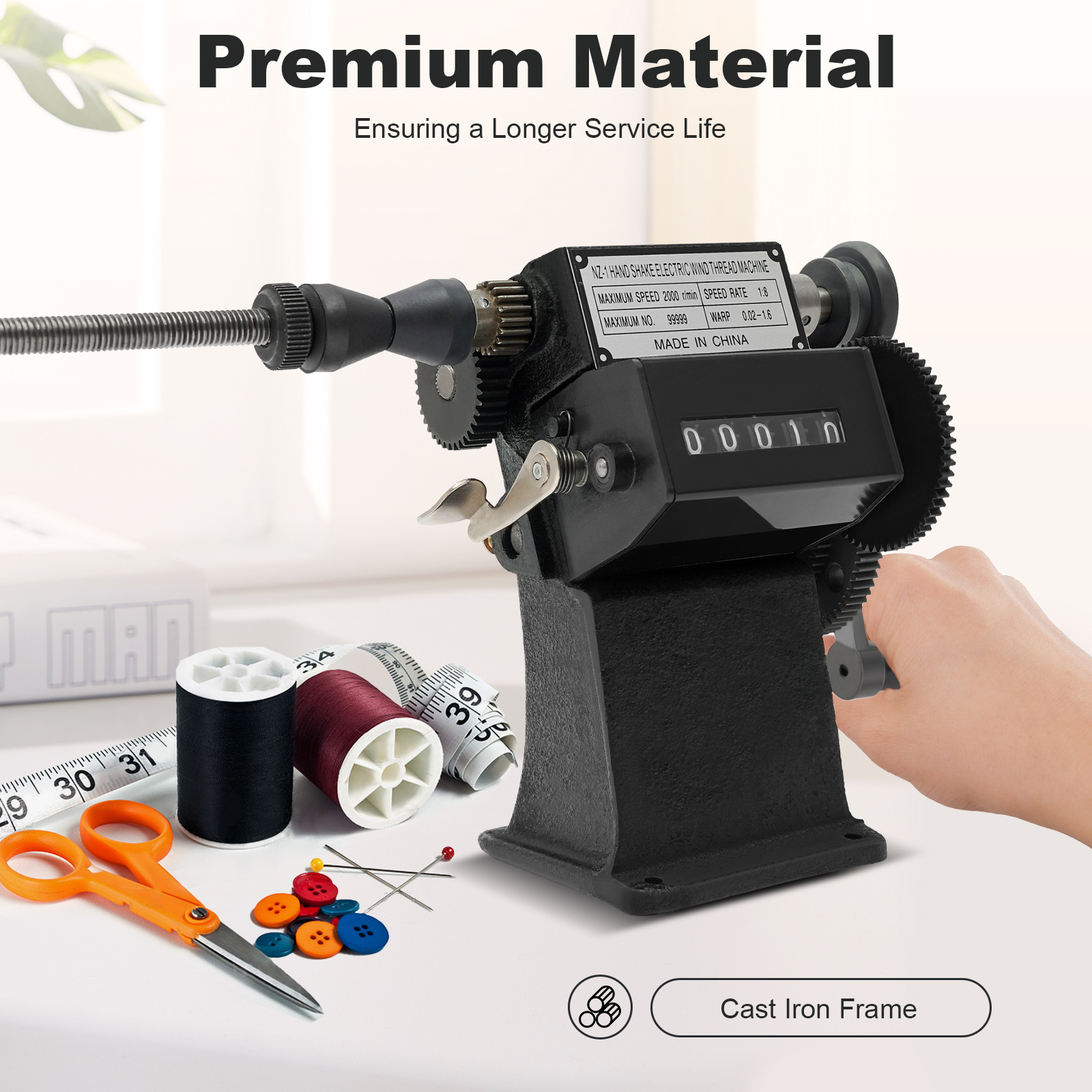มือหมุนไฟฟ้า COIL Counter Winder 0-99999 คู่มือ COIL Winder พร้อมเคาน์เตอร์นับไขลานเครื่องสําหรับสาย 0.02-2.6 มม.