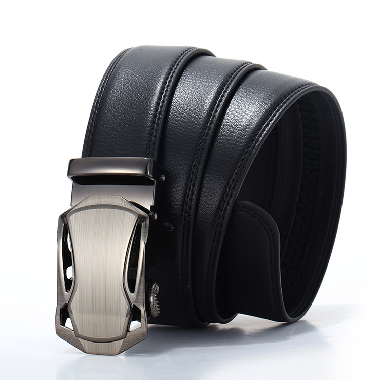 Nieuwe herenriem met automatische gesp, zakelijke herenriem, Lychee veeriemen voor heren, luxe designermerk