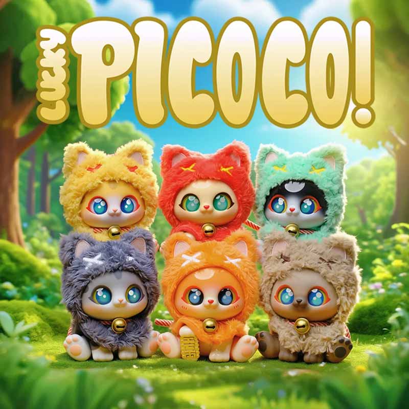 Supergg Picoco Lucky Cloak Cat Series Blind Box Giocattolo alla moda Stili multipli Simpatico zaino per bambole Ciondolo Scatola misteriosa Regali a sorpresa