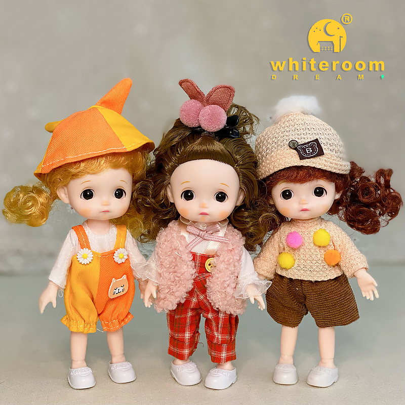 Nowy BjD 16CM lalki dla Gitls 13 ruchome stawy słodkie twarz i niebieskie oczy z ubrania buty Mini lalki dziewczyna prezent dla dziewczyn Diy zabawki