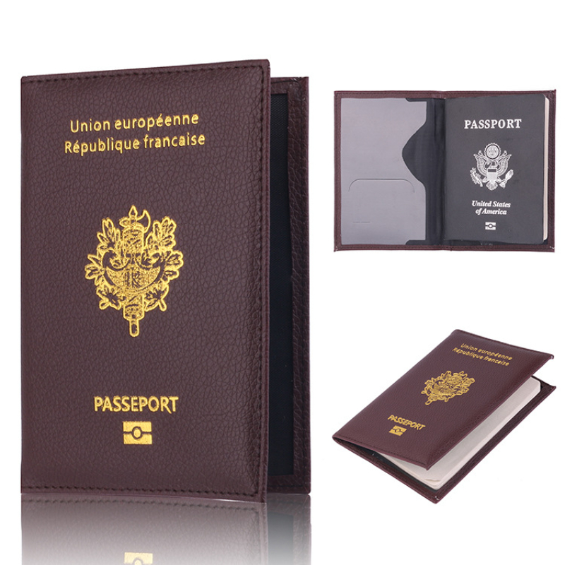 Обложка для паспорта Франции, искусственная кожа, слоты для кредитных карт Porte-Passeport Housse, мужской и женский органайзер для французских паспортов для путешествий