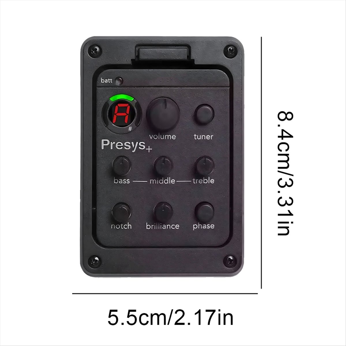 Stabilny - 201 Klasyczny Gitara Akustyczna EQ Tuner Przetwornik Piezoelektryczny Przedwzmacniacz do Gitary Akustycznej 4-pasmowy Ekualizer Wbudowane Przedwzmacniacze dla Presys+
