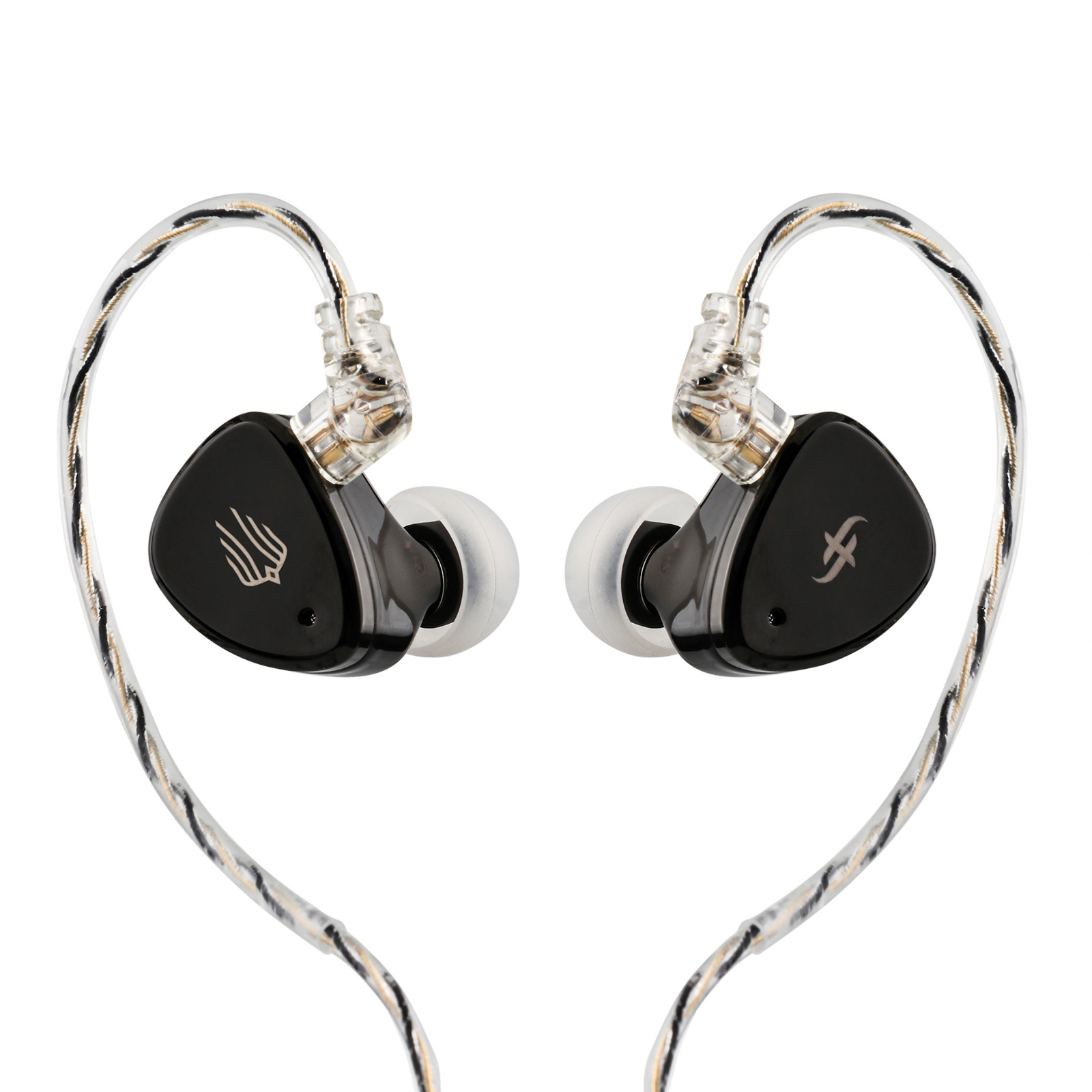 SIMGOT EM6L 1DD + 4BA Earphone In-ear Driver Hybrid HiFi IEM dengan kabel perak dapat dilepas untuk musisi Audiophile