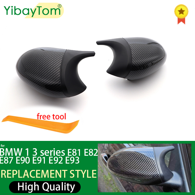 Wysokiej jakości lusterko boczne M3 M Style Horn z włókna węglowego do BMW serii 1 3 E81 E82 E87 E88 E90 E91 E92 E93