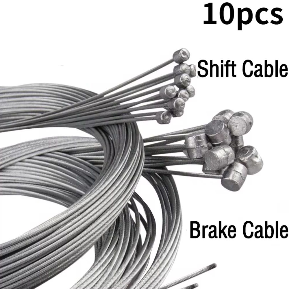 5/10PC 1,7/2M MTB línea de freno de bicicleta Cable de cambio de marchas de acero inoxidable línea de velocidad de bicicleta de carretera piñón fijo Cable interno línea