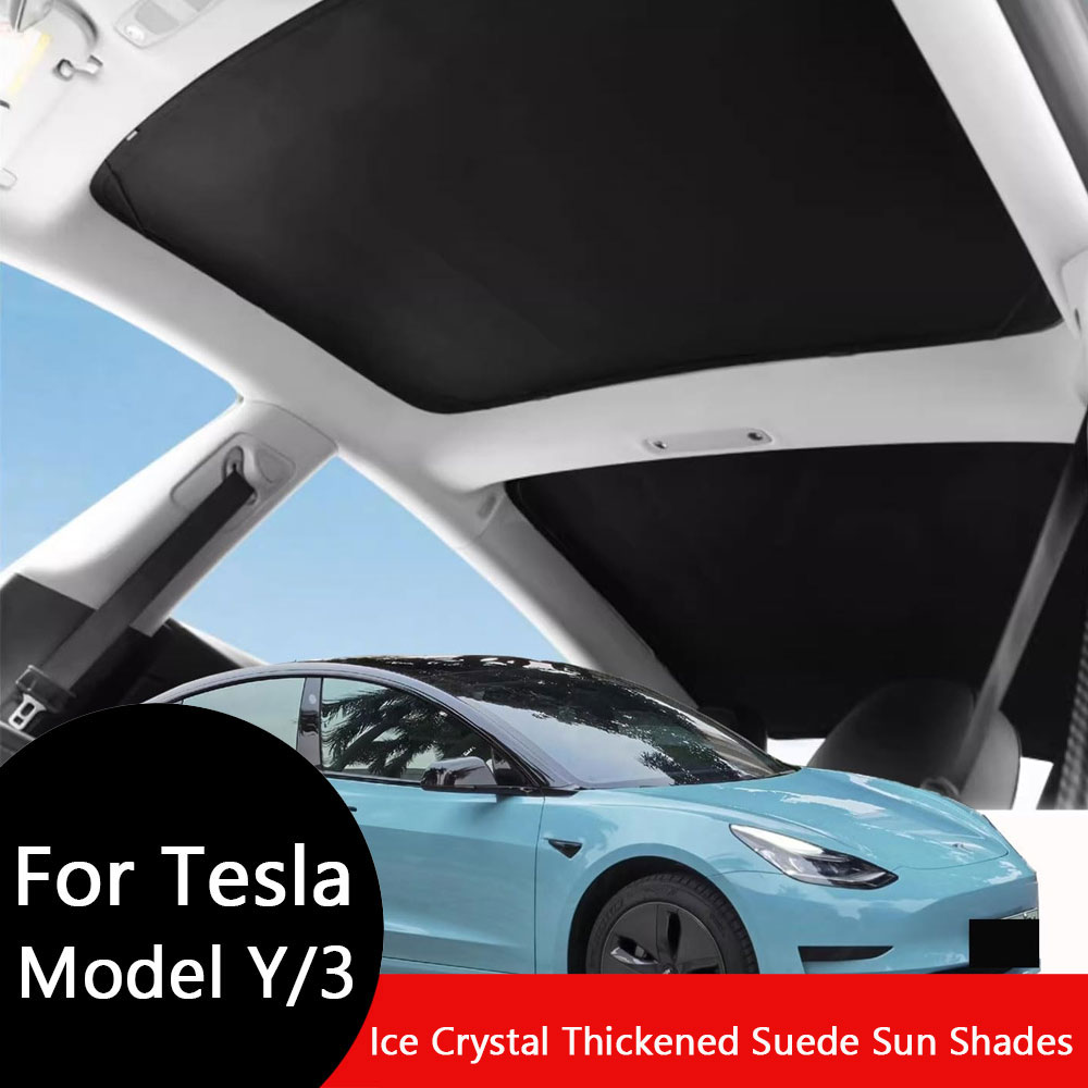 Zonneschermen voor Tesla Model 3 Highland Model Y 2017-2026 IJsdoek Gesp Zonwering Glas Voor Achter Zonnekap Dakraam Accessoire