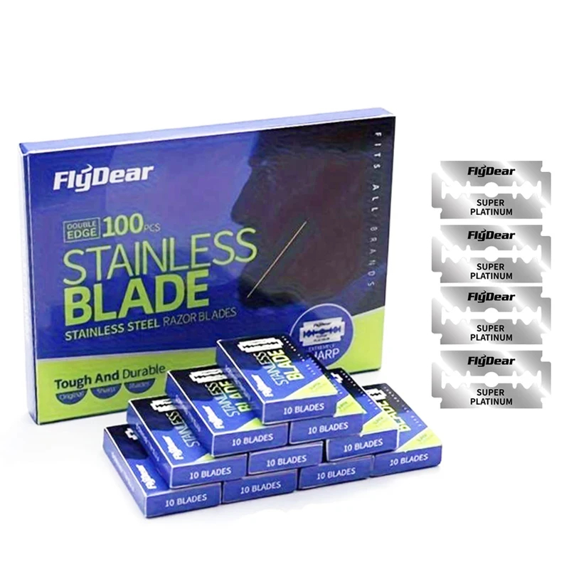 Wholesale 100PCS Stainless Steel Material Durable Barber Shaving Blade Double Edge Safety Razor Extra Stainless Blades