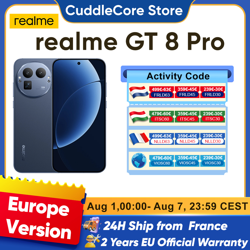 realme GT 8 Pro 5G Smartphone Snapdragon 8 Elite Gen 5 200MP Ultra Camera 50W Draadloos Opladen 144Hz Scherm Nieuwe Globale Versie