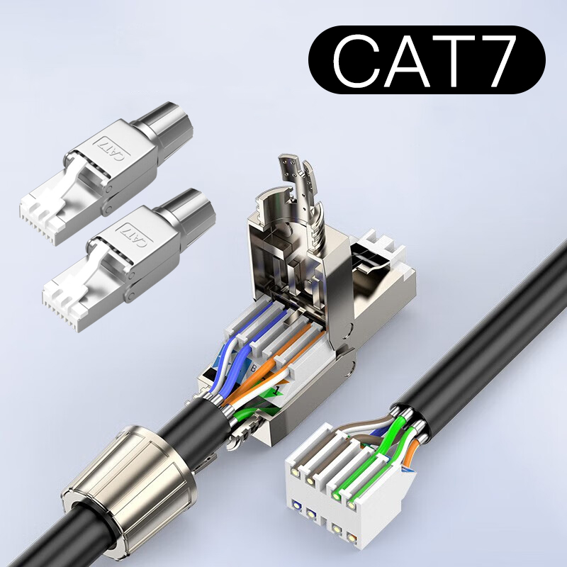 Gereedschapsvrije Cat7 Rj45 Connector Gereedschaploze Afgeschermde Herbruikbare Afsluitpluggen Afgeschermde Ethernet Voor Ethernetkabel