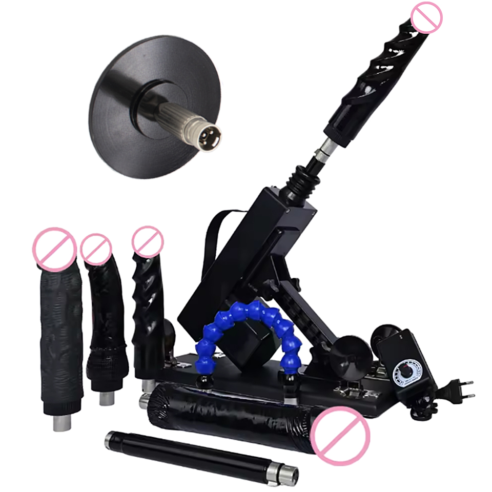 A2-Fredorch Geräuschlose Paar-Sexmaschine 450RPM Stoßfunktion Freihändiges Automatisches Liebesspielzeug mit 3XLR Dildo-Aufsätzen für Erhöhte Lust