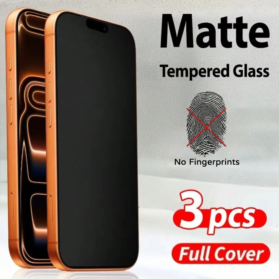 1-3Pcs Matte Screen Protector For iPhone 18 17 Pro Max 16 15 14 13 12 11 X XR XSMax 6 7 8 Plus SE Tempered Glass Protective Film