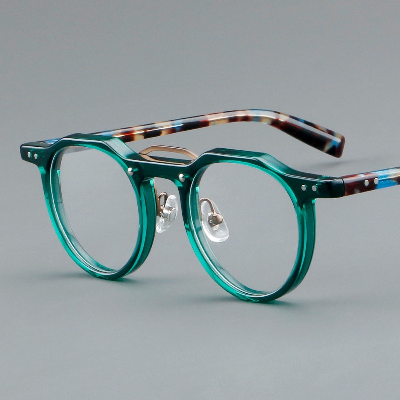 F·DRACON Board Montatura per occhiali Montatura per occhiali da uomo alla moda e retrò Anti luce blu Occhiali da vista ottici da uomo 5805