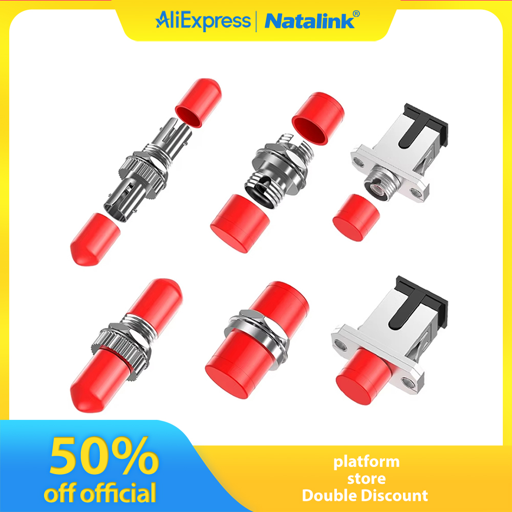 Natalink 6 StĂŒck FC ST SC Glasfaser-Koppler-Adapter, D-Typ, Glasfaser-Adapter, TrĂ€gerqualitĂ€t, Stecker fĂŒr Server-Rack-Patch