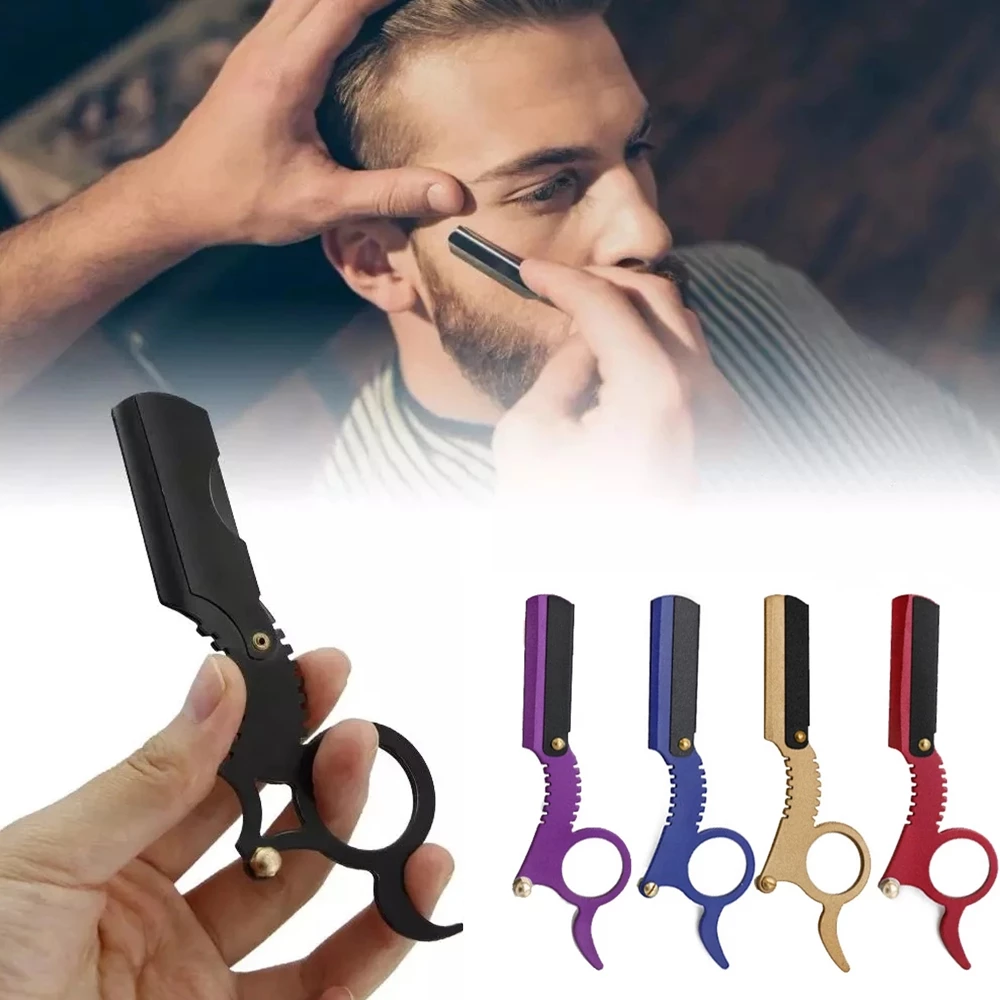 Rasoir professionnel à anneau unique pour barbier, rasoir à bord unique, Vintage, classique, avec lames faciles de remplacement pour Salon de coiffure