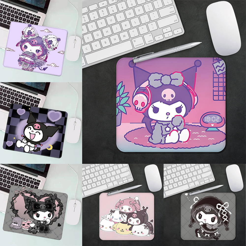 Kuromi kartun lucu bantalan Mouse Gaming XS Mousepad kecil untuk PC Gamer Dekorasi Desktop alas Mouse kantor karpet Deskmat