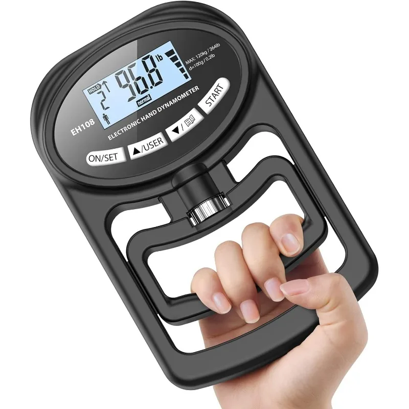 Probador electrónico de fuerza de agarre, dinamómetro Digital, medidor de fuerza de agarre, pantalla LCD USB, dinamómetro de agarre de mano, 396Lbs/180Kg
