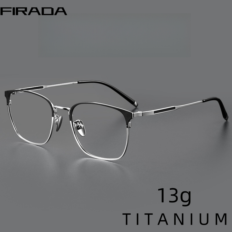 Okulary FIRADA Fashion Plus Size 2024 Retro Biznesowe Okulary Korekcyjne Wygodne Oprawki Optyczne Męskie ST9976-C