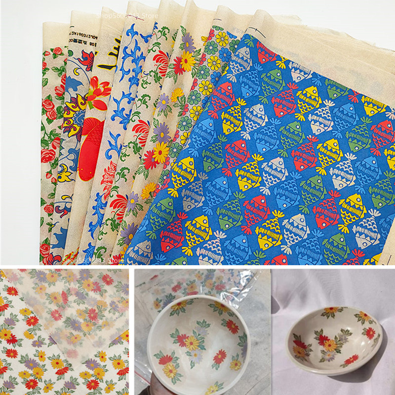 1PC New Pottery Underglaze Decal DIY Ceramic Color Transfer Paper Jingdezhen High Temperature Resistant Underglaze Decal