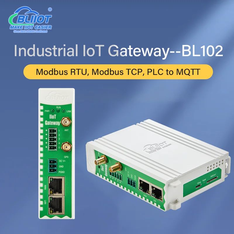 Bramka protokołu BLIIOT PLC do MQTT 2/6 RS485, konfigurowalna, przemysłowa bramka IOT 4G WiFi GPS do zdalnego monitoringu