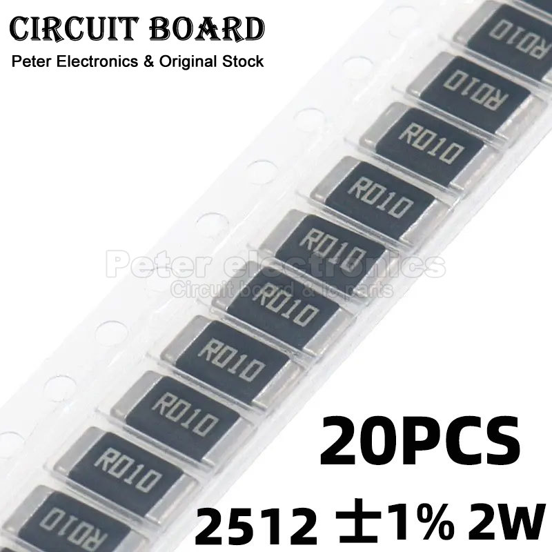 20 STKS 2512 SMD Legering Weerstand 2 W 1% 0.1R 0.1 ohm R100 R010 R020 R050 R100 R200 R220 R330 R470 R500 1R00 Weerstand