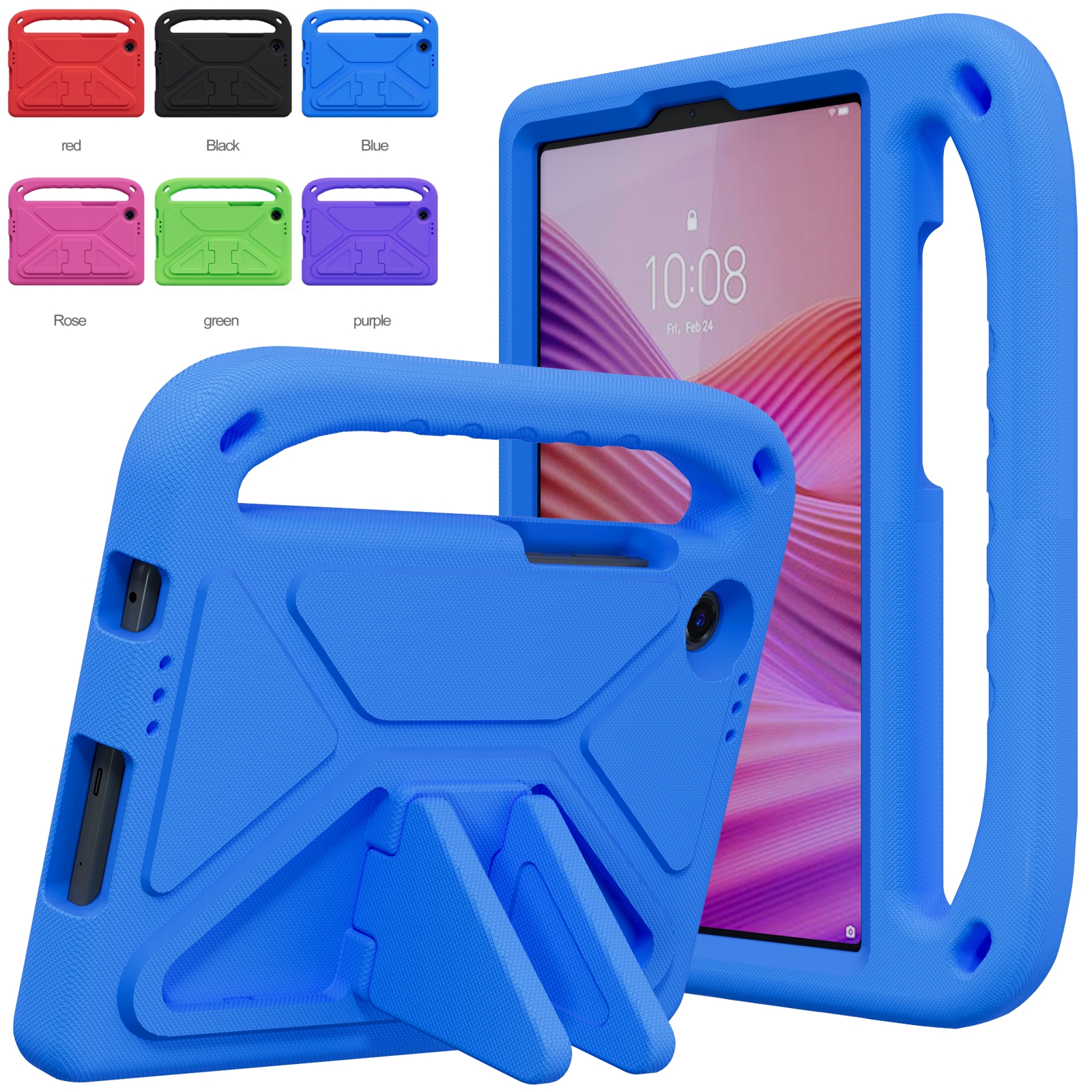 Etui na Lenovo Tab One K9 8.7 cala TB305ZU TB305FU 2025 8.7 cala, odporne na wstrząsy, z motywem kreskówkowym dla dzieci, z uchwytem, podstawką i osłoną z pianki EVA. # R