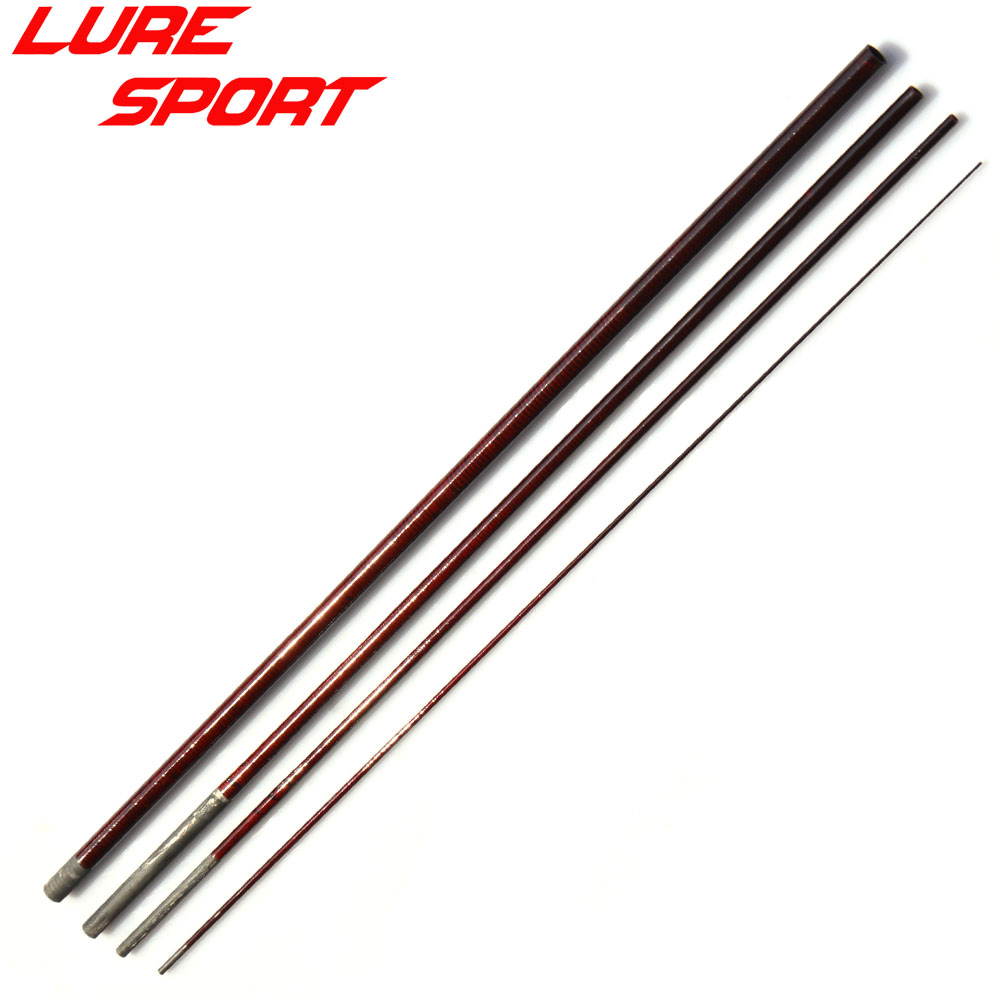 LureSport 2 zestawy 1.43m 1.6m 1.8m 1.93m 4 sekcje UL Przezroczysty Czerwony Węglowy blank do wędzisk Podróżne Wędziska Komponenty do Budowy Naprawa DIY
