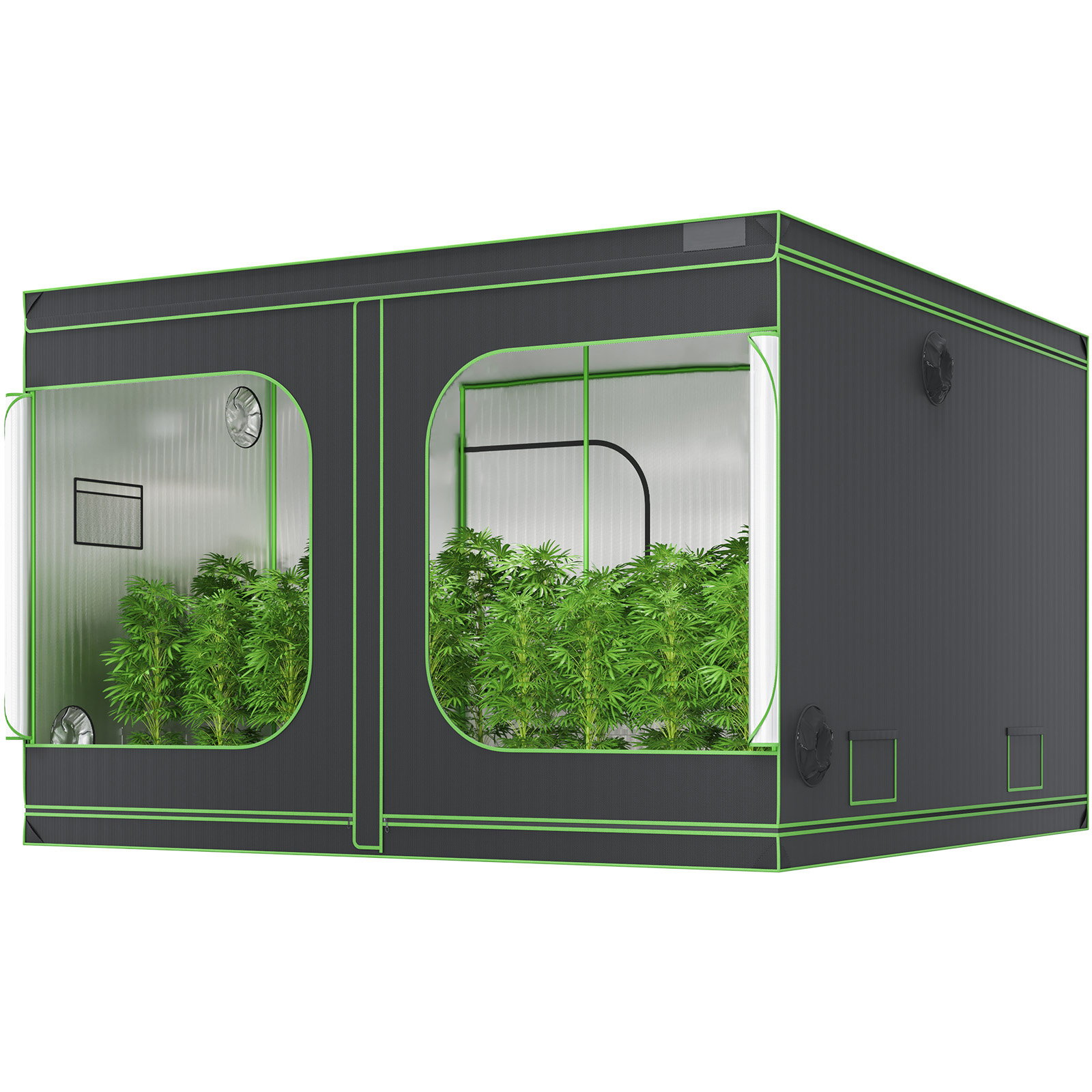 SucceBuy Grow เต็นท์สะท้อนแสง 600D-2000D Mylar Hydroponic ปลูกเต็นท์ Observation หน้าต่างกระเป๋าเครื่องมือสําหรับพืช Grow