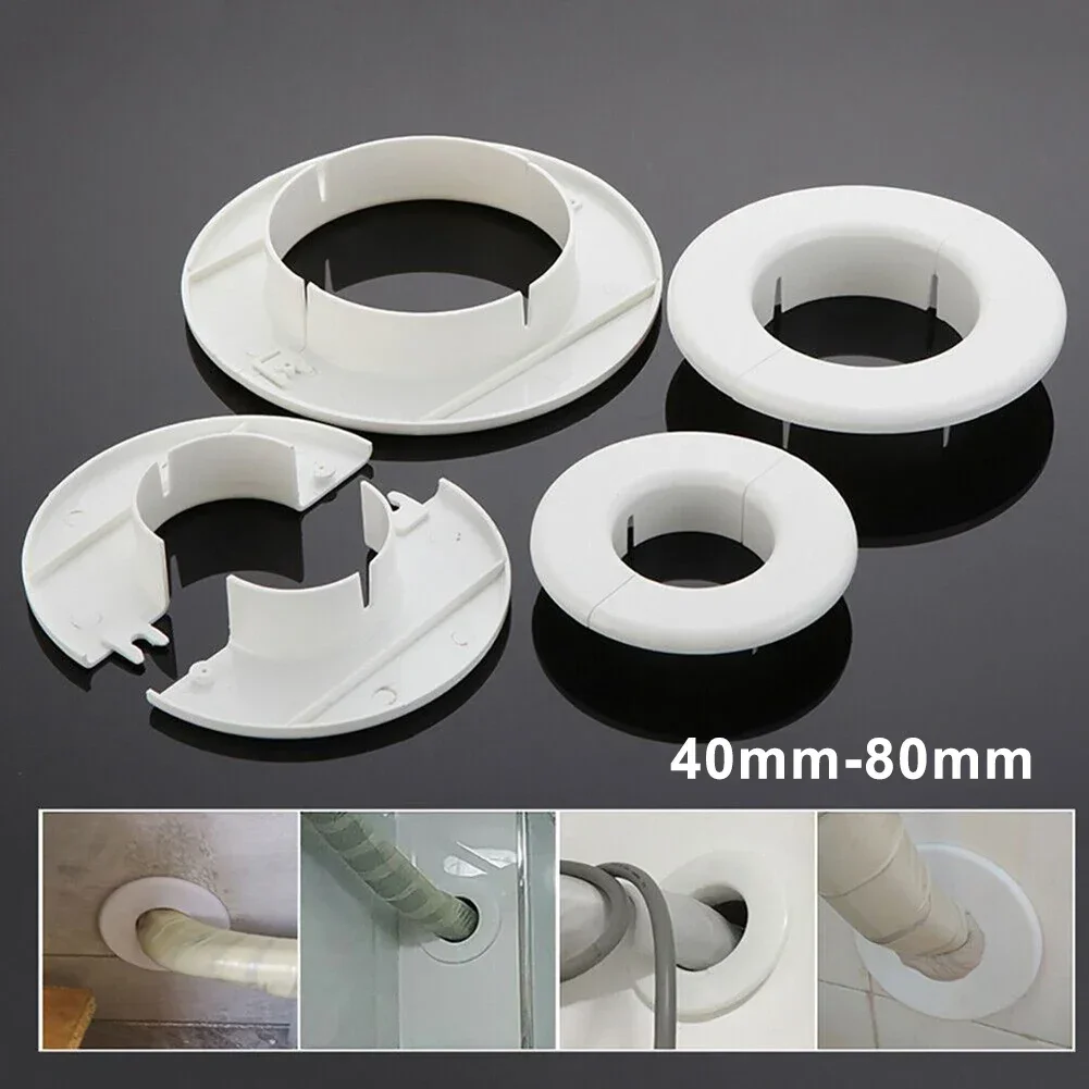 Tubos de aire acondicionado de plástico, cubierta decorativa de pared, Cable de entrada, paso de 40mm, 50mm, 55mm, 60mm, 70mm, 80mm, 1 ud.