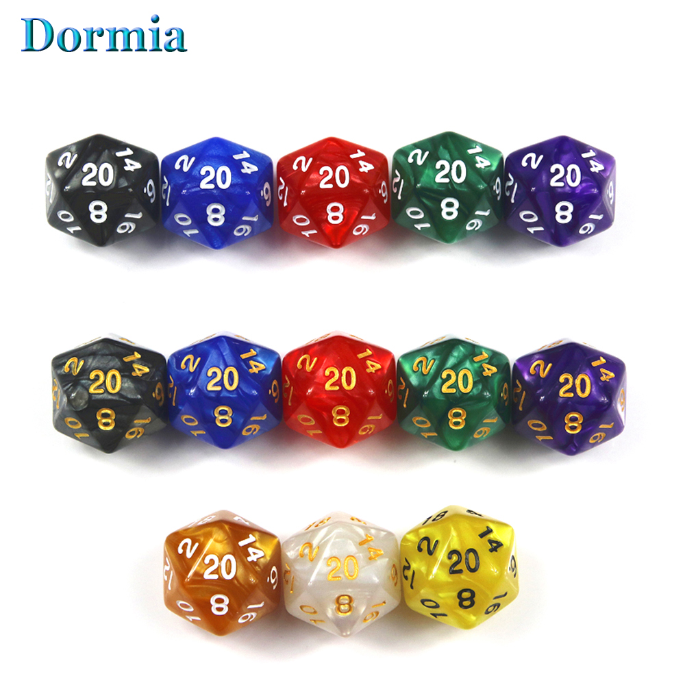 10 unids/set de dados de juego de 20 caras con efecto de mármol poliédrico, para juegos DNDGame Rpg y otros juegos de mesa