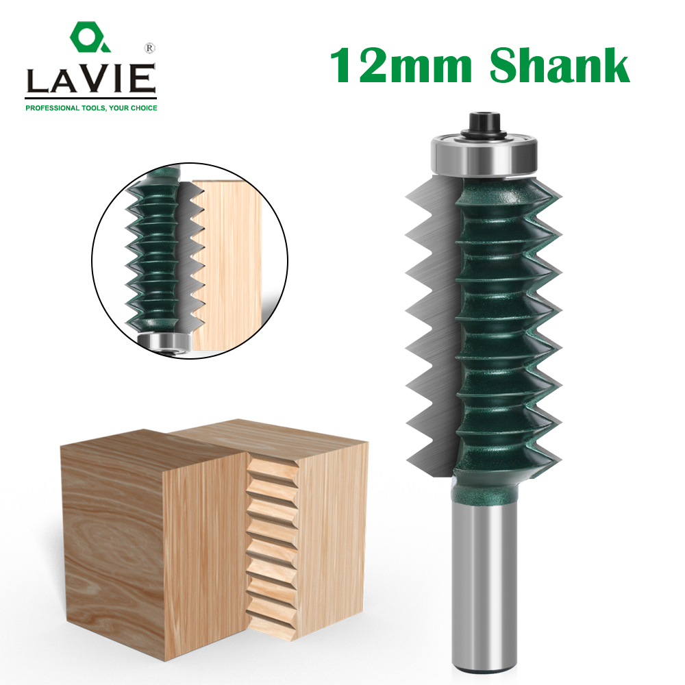LAVIE 1Pc 12Mm Vỏ Ngón Tay Khớp Keo Dao Phay Lớn Lên Bảng V Chung Router Bit Cho Gỗ Tenon khung Gỗ Nón Tenoning Bit