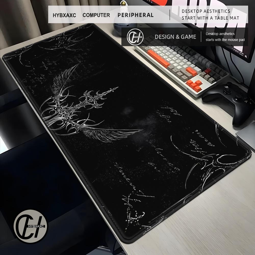 Cool Sword Art Design Groot formaat antislip rubberen muismat XXL Gothic symbool Zwart Computer Gaming accessoires Toetsenbordmat