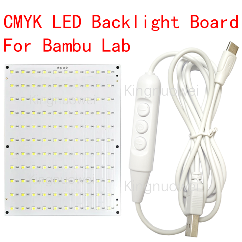 Do zestawu płytek podświetlających LED CMYK firmy Bambu lab Zestaw płytek podświetlających LED Lithophane Zestaw przewodów z możliwością przyciemniania