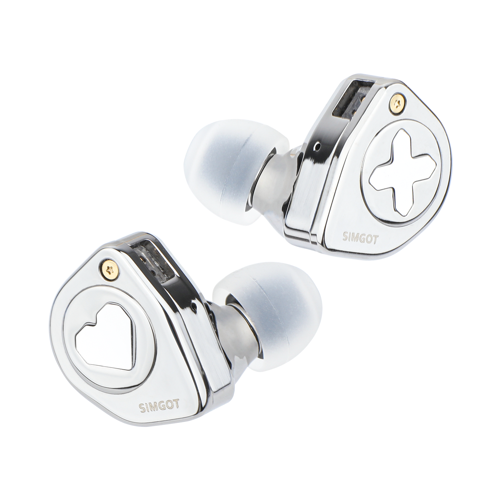 SIMGOT-Écouteurs Moo300 avec poignées et buses amovibles, câble ODavid IEM plaqué argent pour musicien, pilote hybride IEM, 1esse + 1Communautés ar + 1PZT
