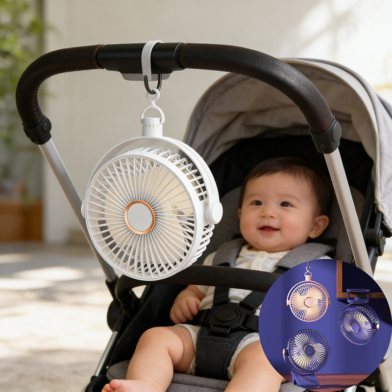 Baby Stroller Fan for Baby Cart Hanging Fan Clip Mini Fan USB Quiet Electric Clip Fan Home 3 Speed Desktop Small Cooling Fans