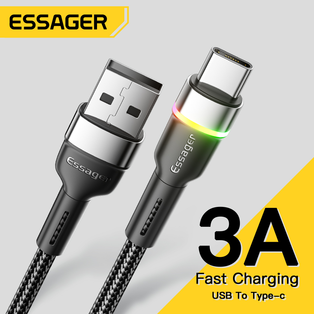 Essager 3A USB Tipo C Cavo USB A Tipo C Cavi di ricarica rapida per xiaomi poco Telefono Samsung Redmi Cavo dati Cavo caricabatterie