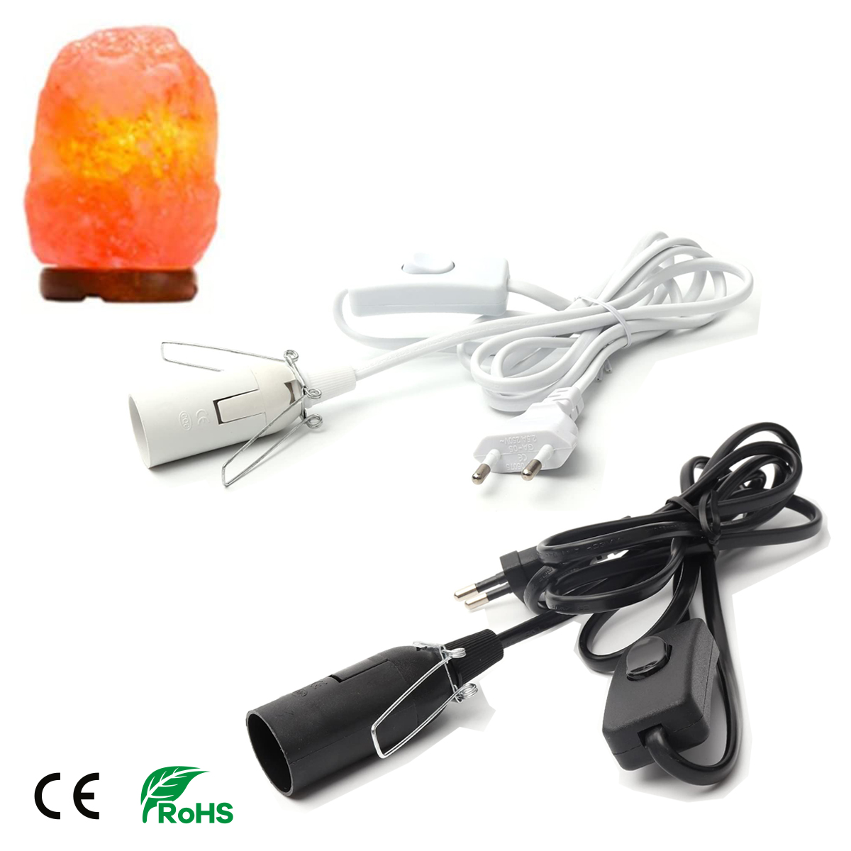 1.8meu eua plug cabo de alimentação e14 soquete base da lâmpada com fio interruptor para lâmpada sal pingente lâmpada led pendurar suporte suspensão