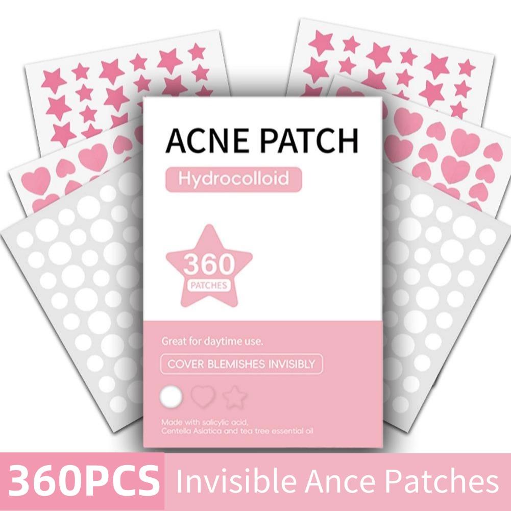 360 Uds. Parches hidrocoloides antiacné invisibles coloridos para eliminación de espinillas, marcas de manchas, corrector, herramienta de maquillaje de belleza, pegatina de reparación