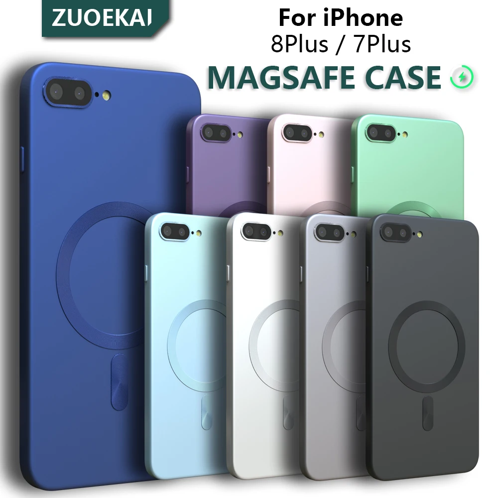 Luxury Wireless Charge Magsafe Silicone Case For iPhone 8Plus 15 14 13 12 11 Pro Max Plus XR X XS Max Soft Magnetic Bumper Cover