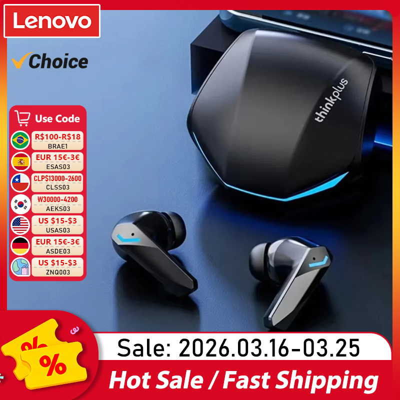Lenovo GM2 Pro Gaming-oortelefoon Bluetooth 5.3 Sportheadset Dual Mode HD Call Ruisonderdrukking Oordopjes met microfoon Muziekoortelefoon
