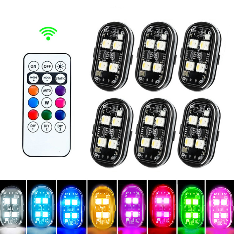 Bezprzewodowe światło samolotu samolot helikopter światła ostrzegawcze RGB Led światła stroboskopowe światła motocyklowe lampa błyskowa LED z ładowaniem USB