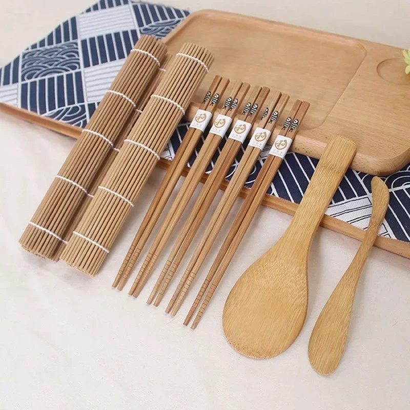 9 pièces/ensemble bricolage Sushi fabricant moule à riz cuisine faisant trousse à outils moules outils de cuisine Onigiri moule Bento accessoires pour la maison Gadgets