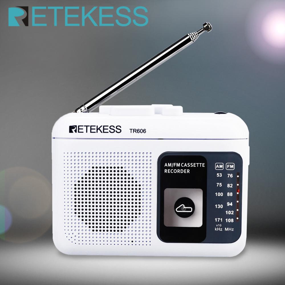Retekess – lecteur de Cassette TR606, Radio FM/AM Portable, enregistreur vocal, Support d'enregistrement avec Microphone intégré/externe