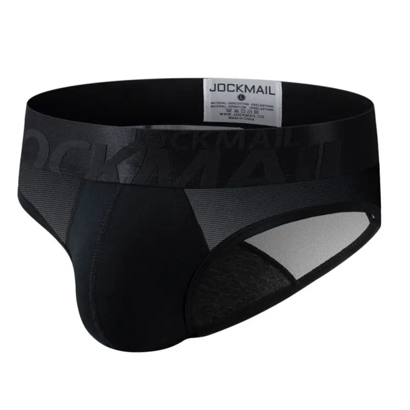 JOCKMAIL, ropa interior de excelente calidad para hombres, calzoncillos tipo bóxer con diseño de algodón de malla sexy, calzoncillos deportivos transpirables de color sólido