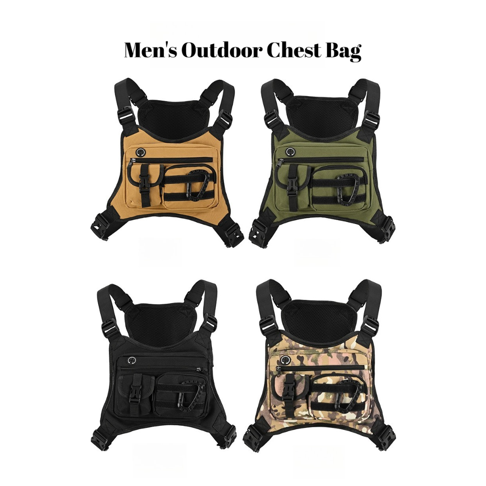Tactical Function Men's Breast Bag, Outdoor Riding Multi-function Vest Bag, Waterproof and Wear-resistant Camping Equipment