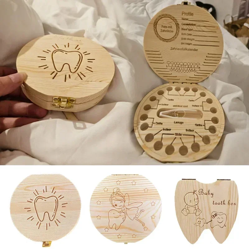 Коробка для детских зубов, деревянная детская коробка для хранения зубов, коробка для феи, органайзер для молочных зубов, деревянная коробка для сбора зубов, пуповина, коробка на память