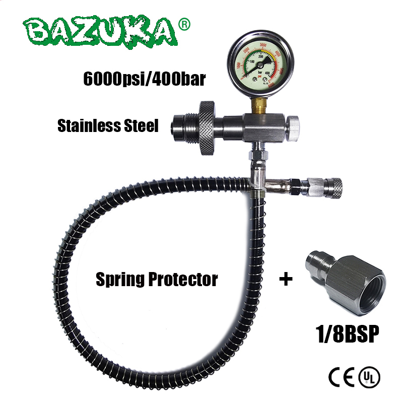 HPA Scuba HP Air Fill Station Refill Filling Connector Adapter DIN Big Gas Tank To Small Cylinder Bottle G5/8 Stainless Steel