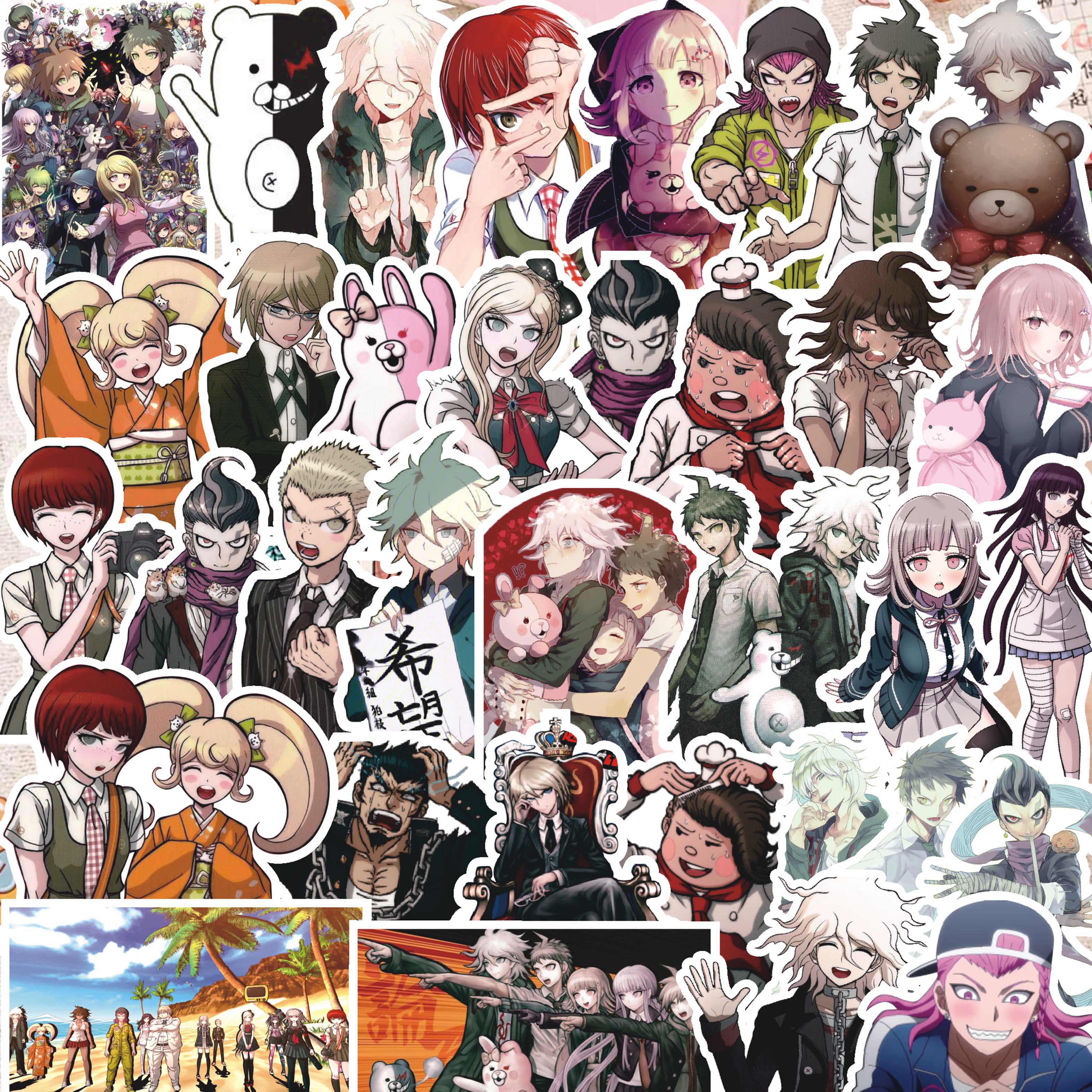 60/80 шт. Danganronpa очаровательная анимация режущая книга наклейка предметы первой необходимости выражение сумка украшение чехол для мобильного телефона скейтборд чашка воды граффити наклейка