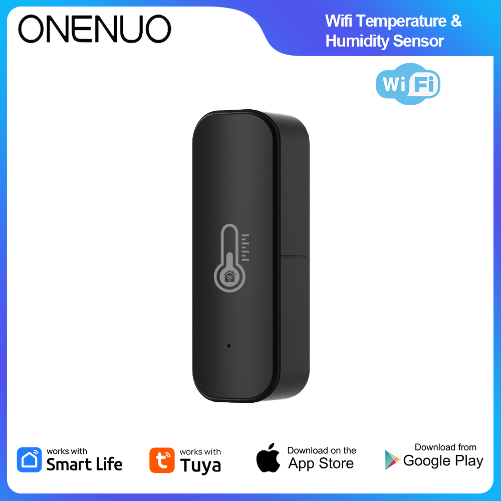 ONENUO Tuya WiFi スマート温度と湿度センサー スマートライフアプリ モニター スマートホーム用 Var SmartLife Alexa対応 ブラック