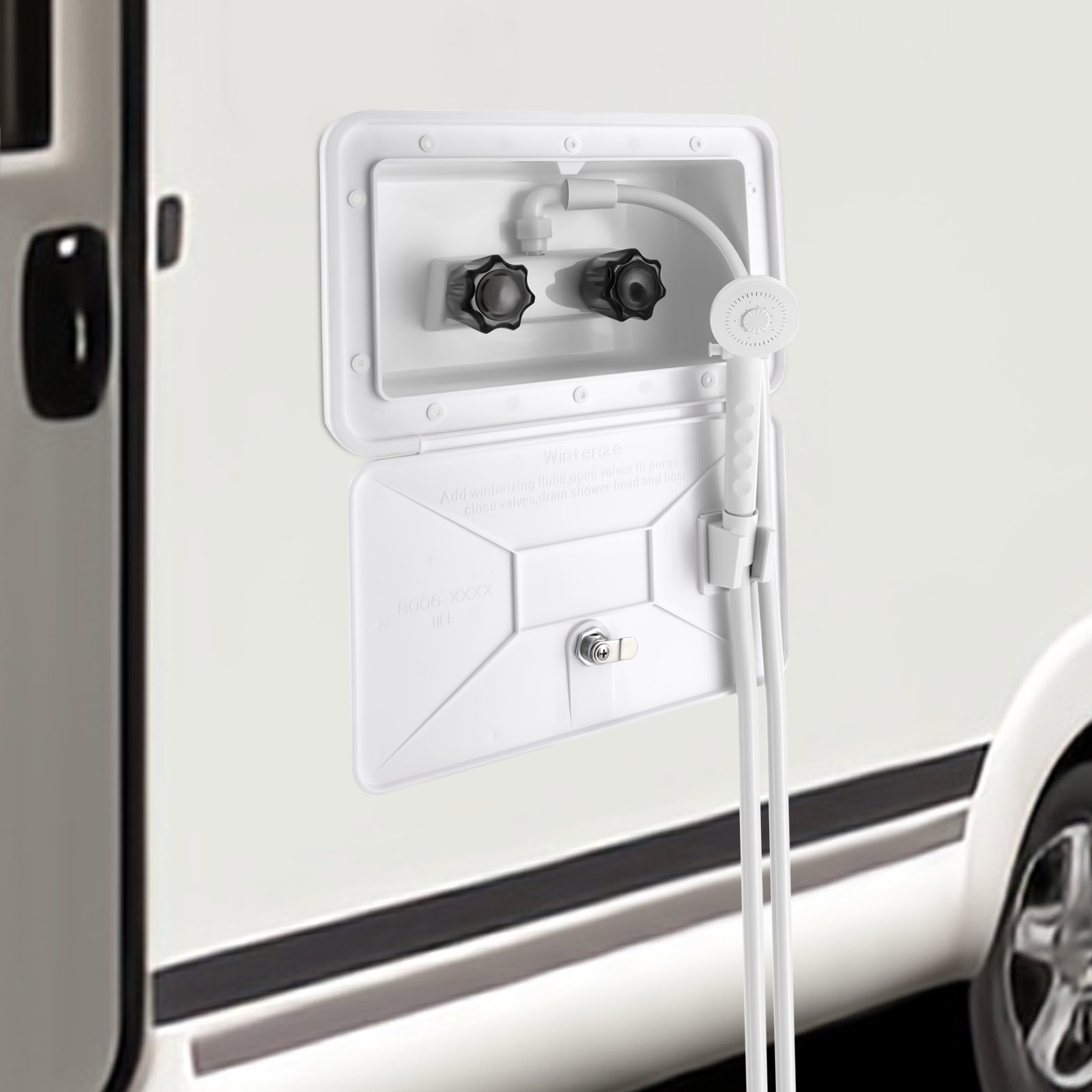 Pommeau de douche avec tuyau de verrouillage, pommeau de douche avec interrupteur chaud et froid, kit de boîte de douche, haute qualité, montres pour bateaux et camping-cars, caravane et camping-car
