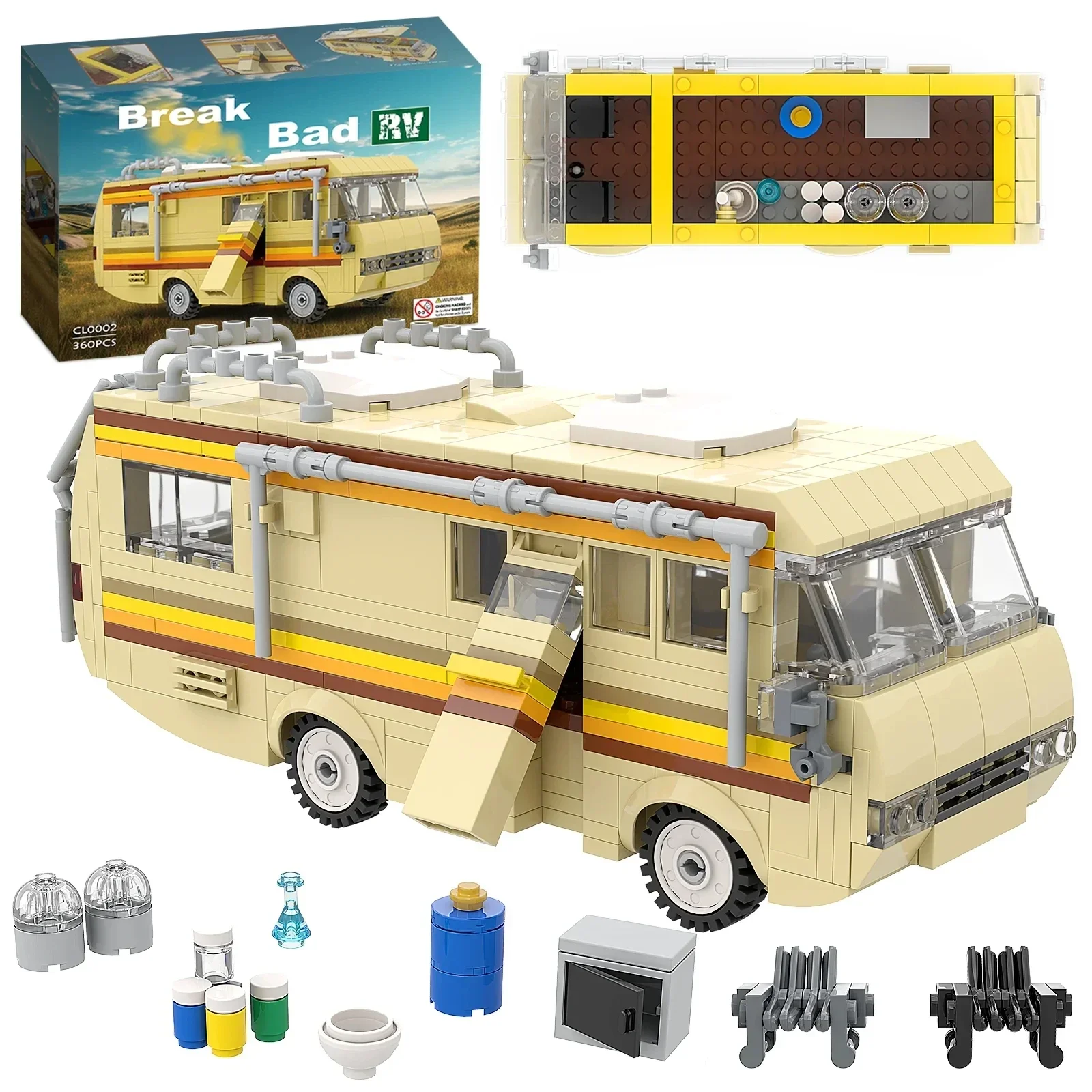 360 шт. фильм MOC Breaking Bad RV автобус модель автомобиля строительные блоки развивающие кирпичи игрушки для детей подарок на день рождения